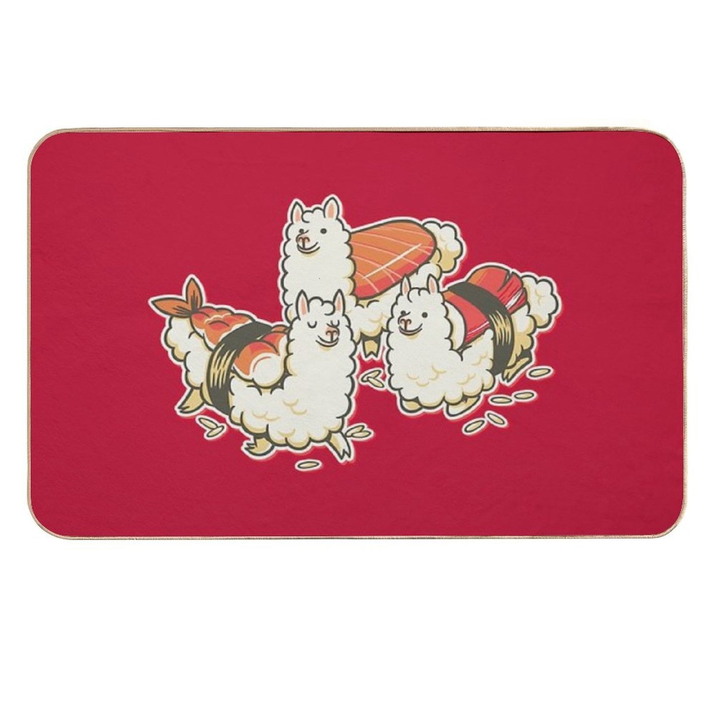 Alpaca Sushi Niguiri Eco-Friendly Bath Mat