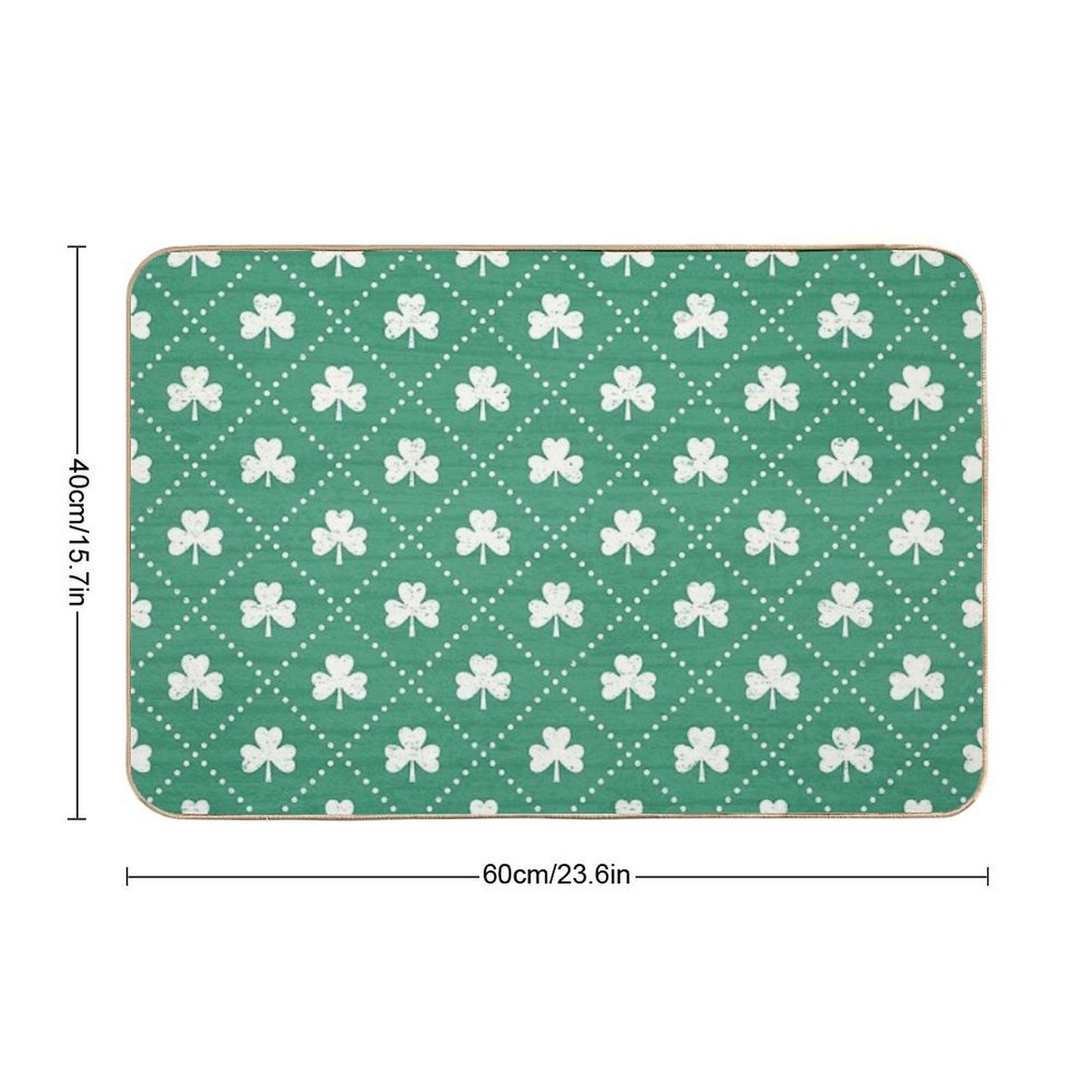 Shamrock On! - Emerald Green Background Repositionable Bath Mat