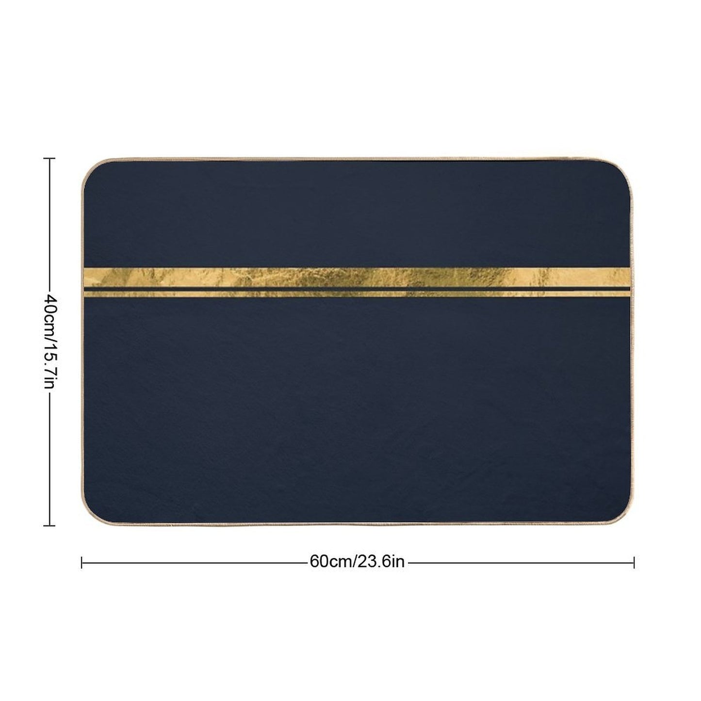 Navy Blue And Gold Minimalist Dirt-Trapping Bath Mat