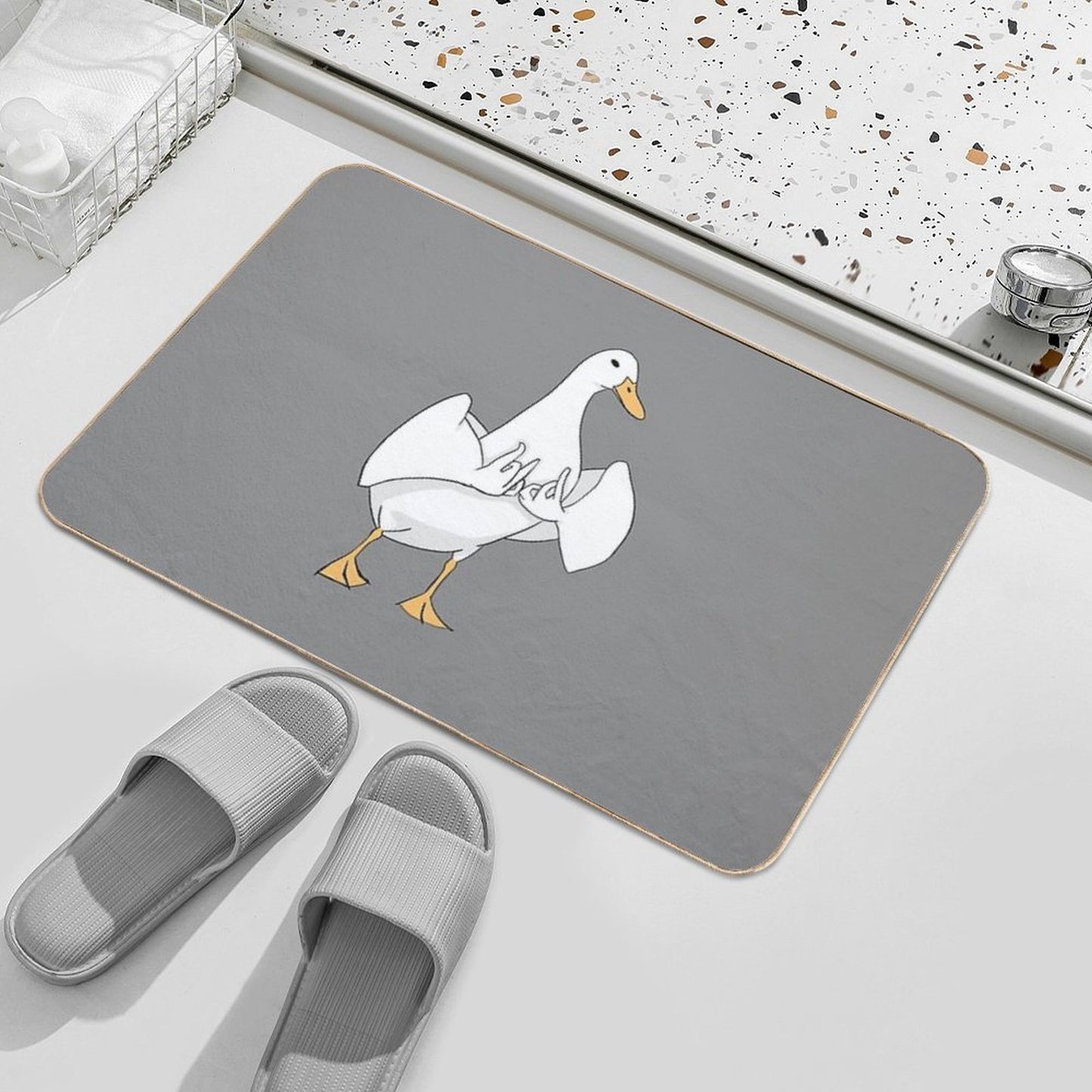 Gang Sign Duck Easy Maintenance Bath Mat
