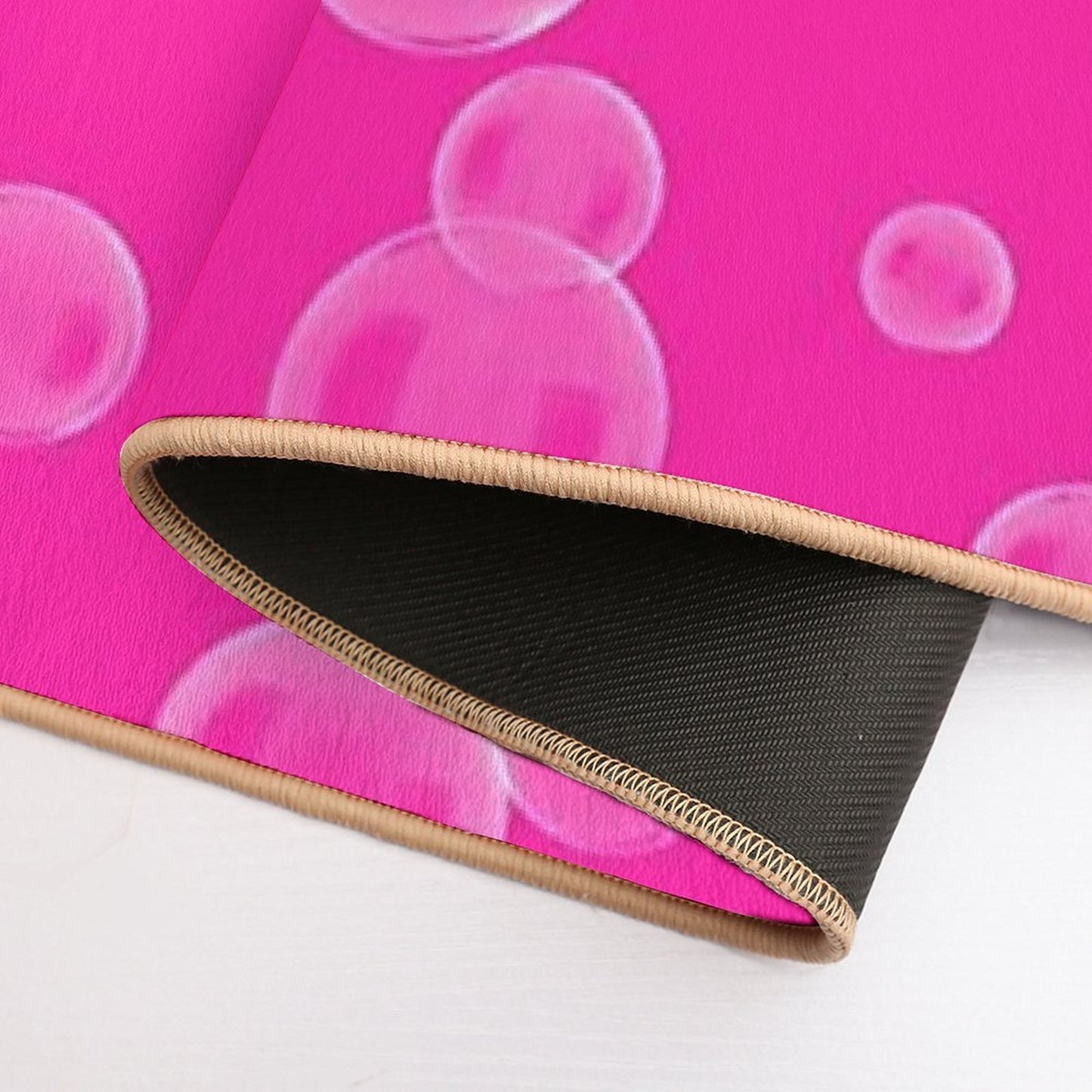 Pink Bubbles Circle Shapes Random Pattern Designs Odorless Bath Mat