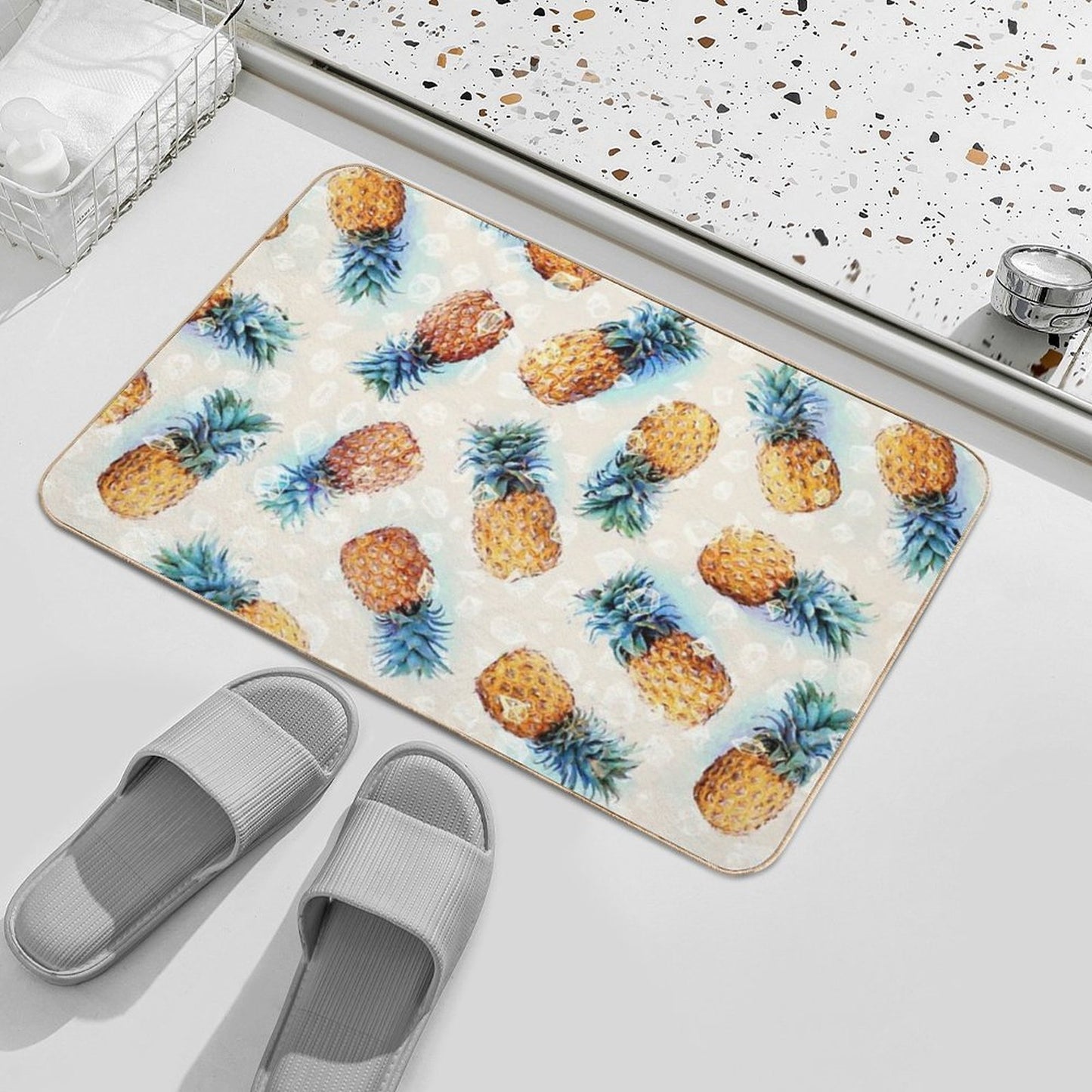 Pineapples + Crystals Pet-Safe Bath Mat