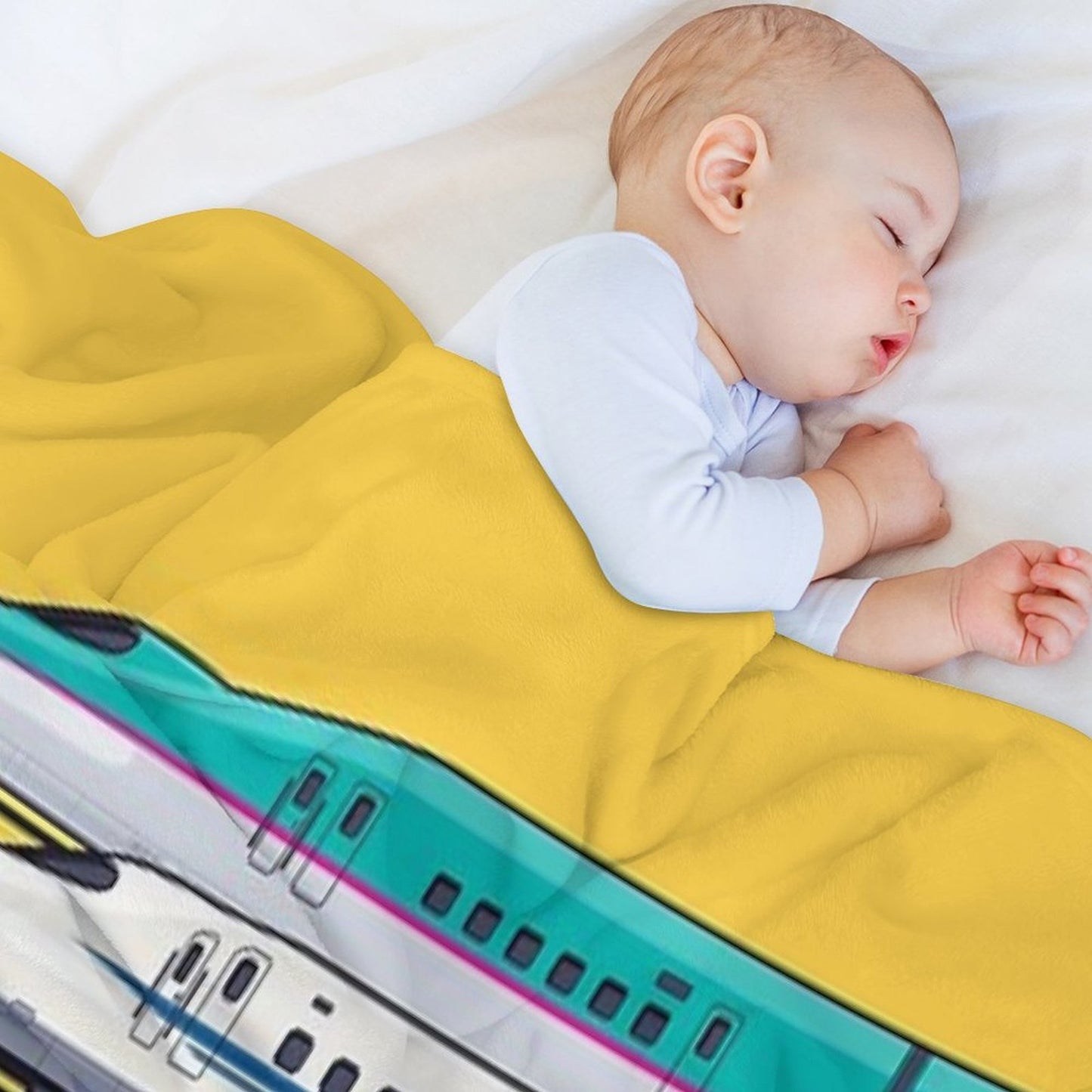 Shinkansen Bullet Train Evolution - Yellow Gift-ready Throw Blanket