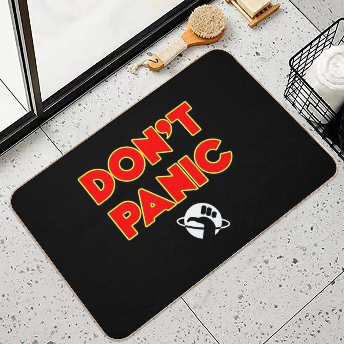 Dont Panic Color Fade-Resistant Bath Mat