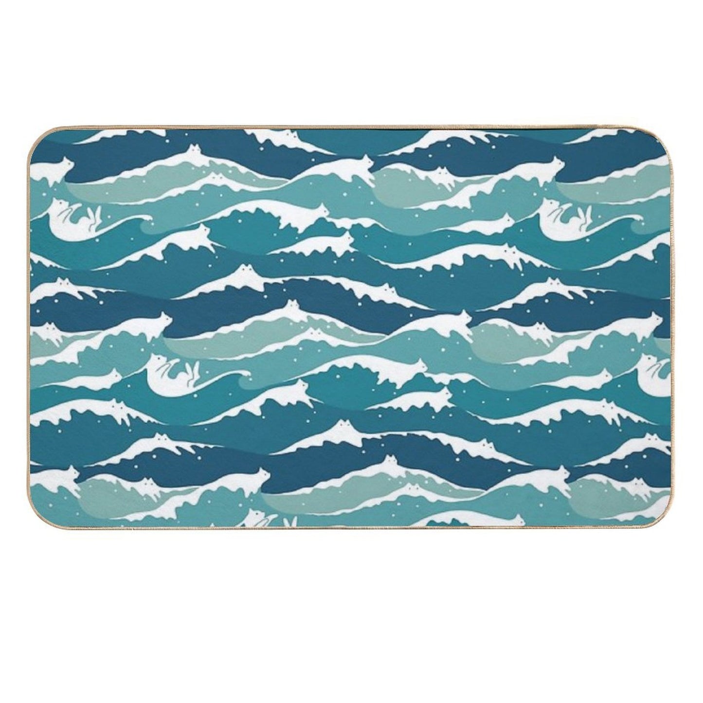 Cat Landscape 135 Cat Waves Anti-Trip Bath Mat