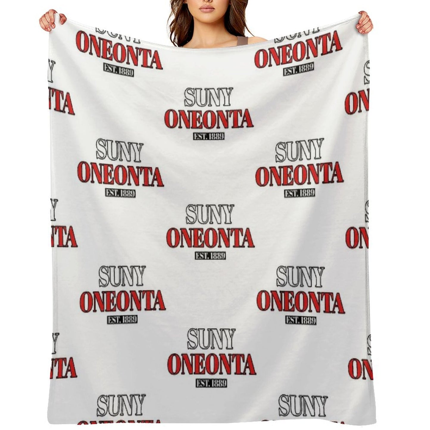 SUNY Oneonta Straightforward Velvety-soft Throw Blanket