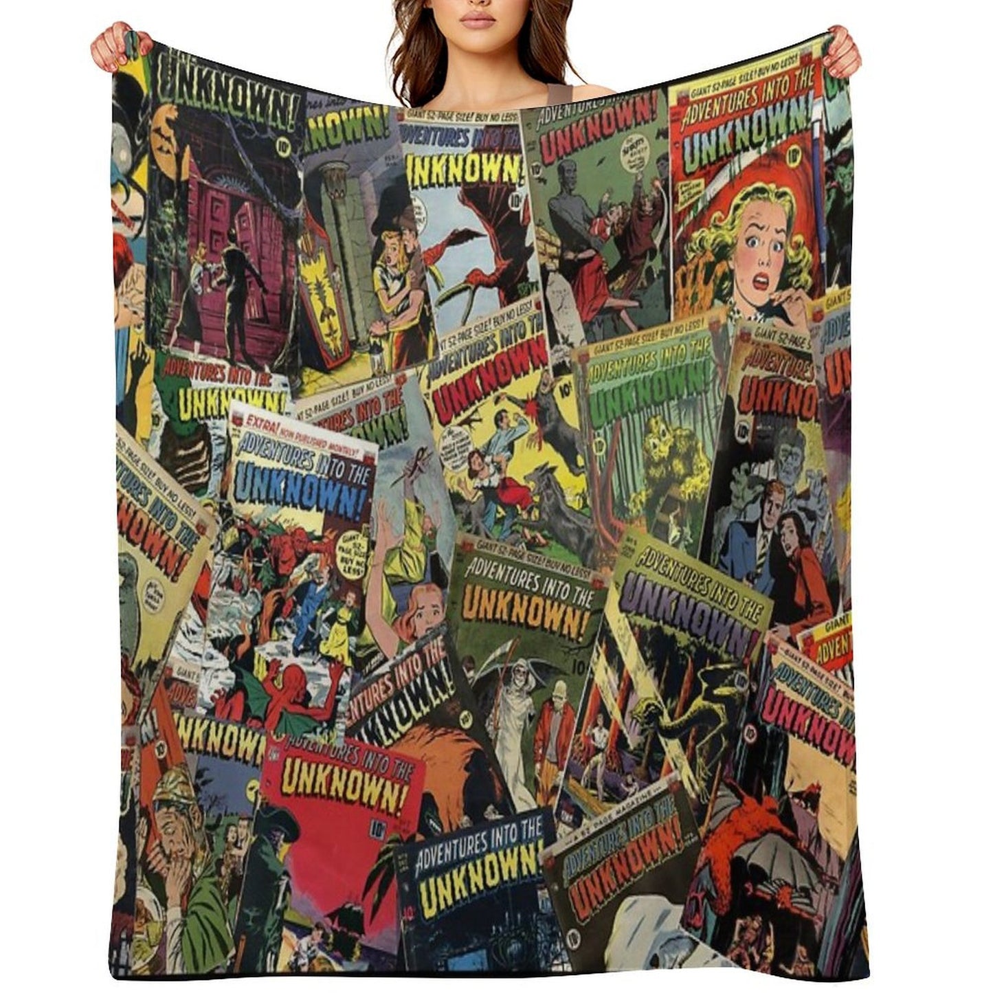 Adventures Into The Unknown - Vintage Comic Books - Halloween Comic For Fans Of Vintage Comic Books Gift-ready Throw Blanket