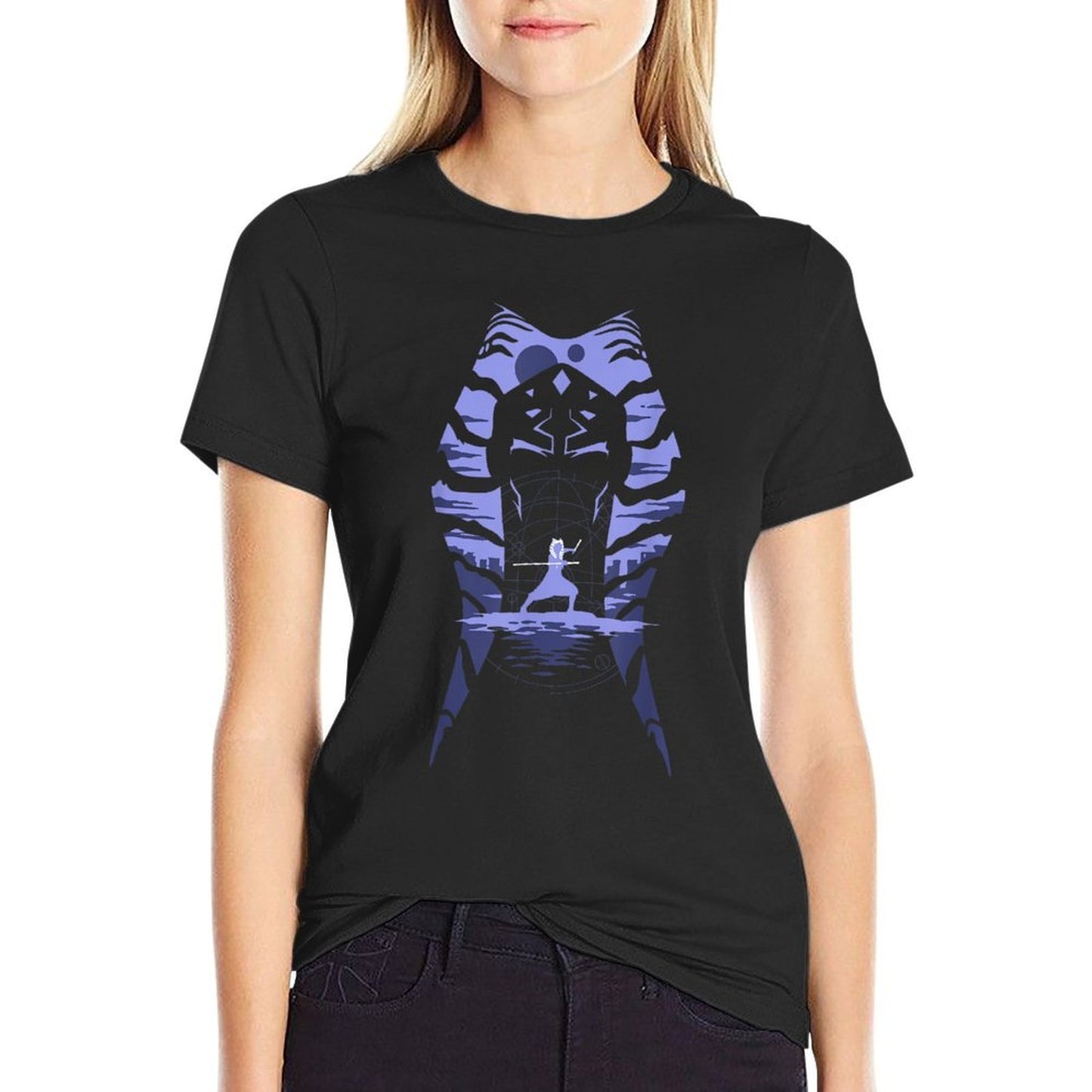 Star Wars Ahsoka Fighting Pose Montral Silhouette Wrinkle-resistant T-Shirt