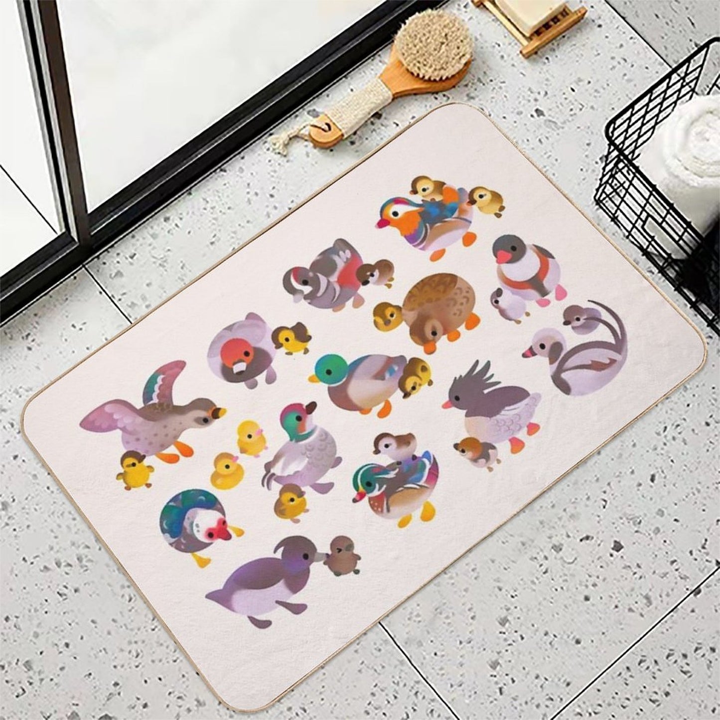 Duck And Duckling Easy To Clean Bath Mat