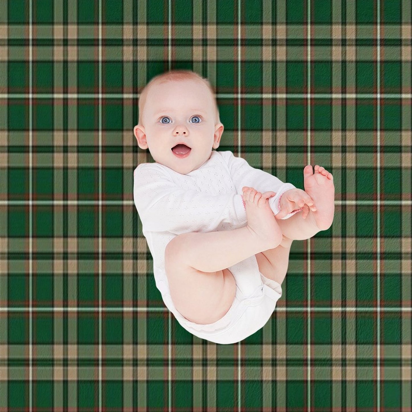O'Neill Tartan Tan And Green Irish Plaid Easy Care Throw Blanket
