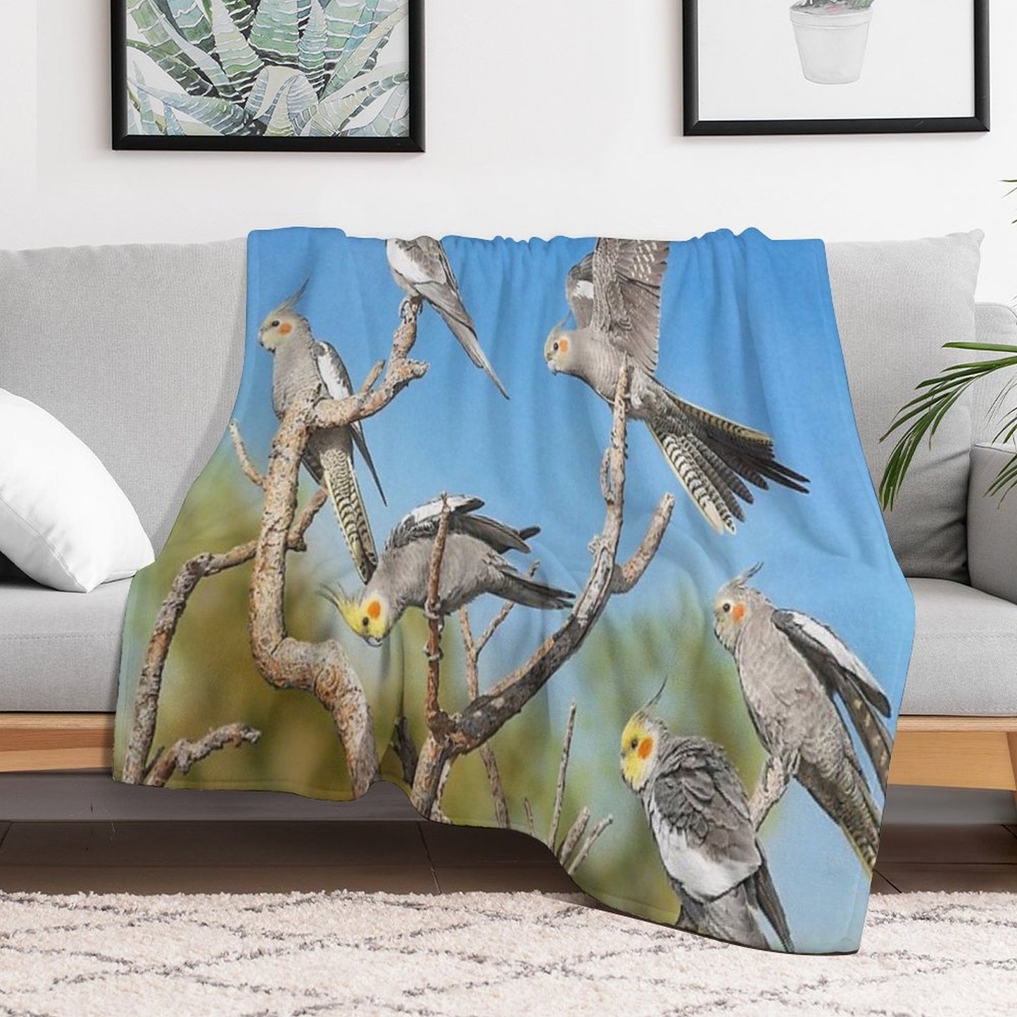 Rise And Shine (Cockatiels) Shrink-resistant Throw Blanket