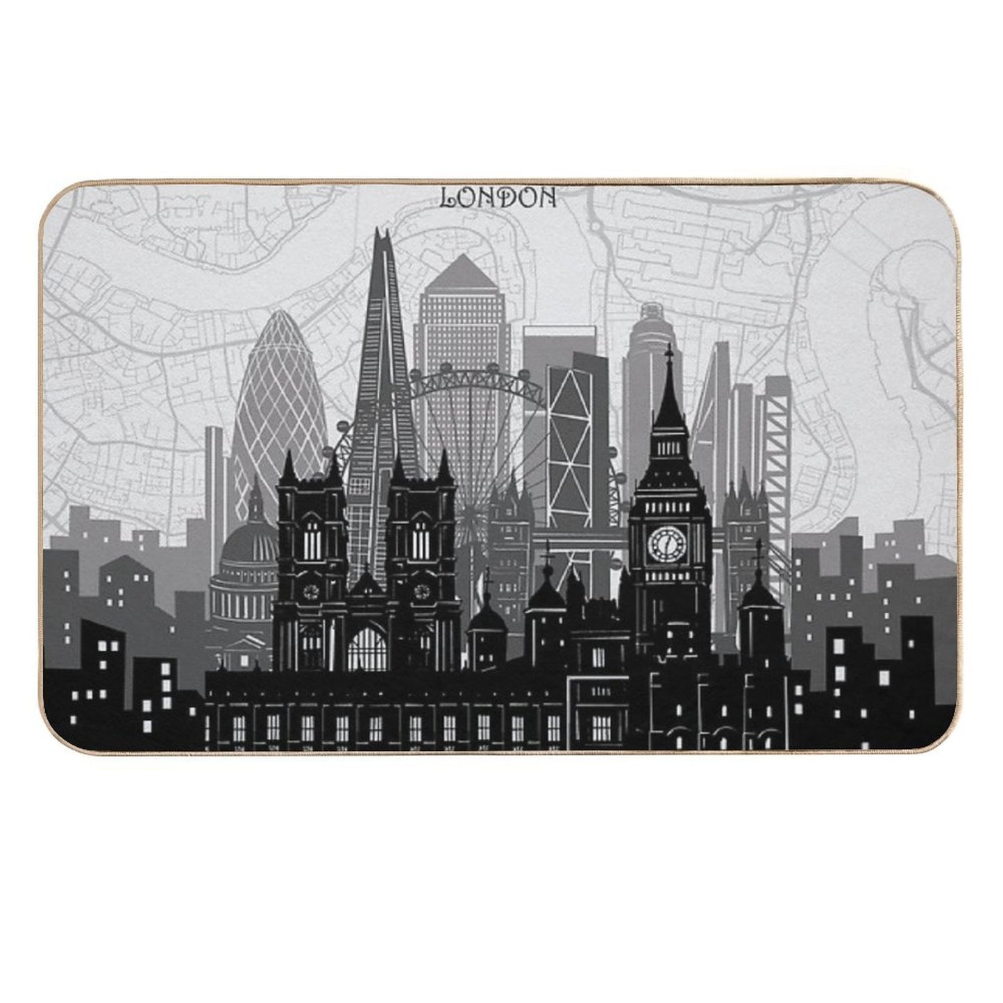 London Skyline Easy Maintenance Bath Mat