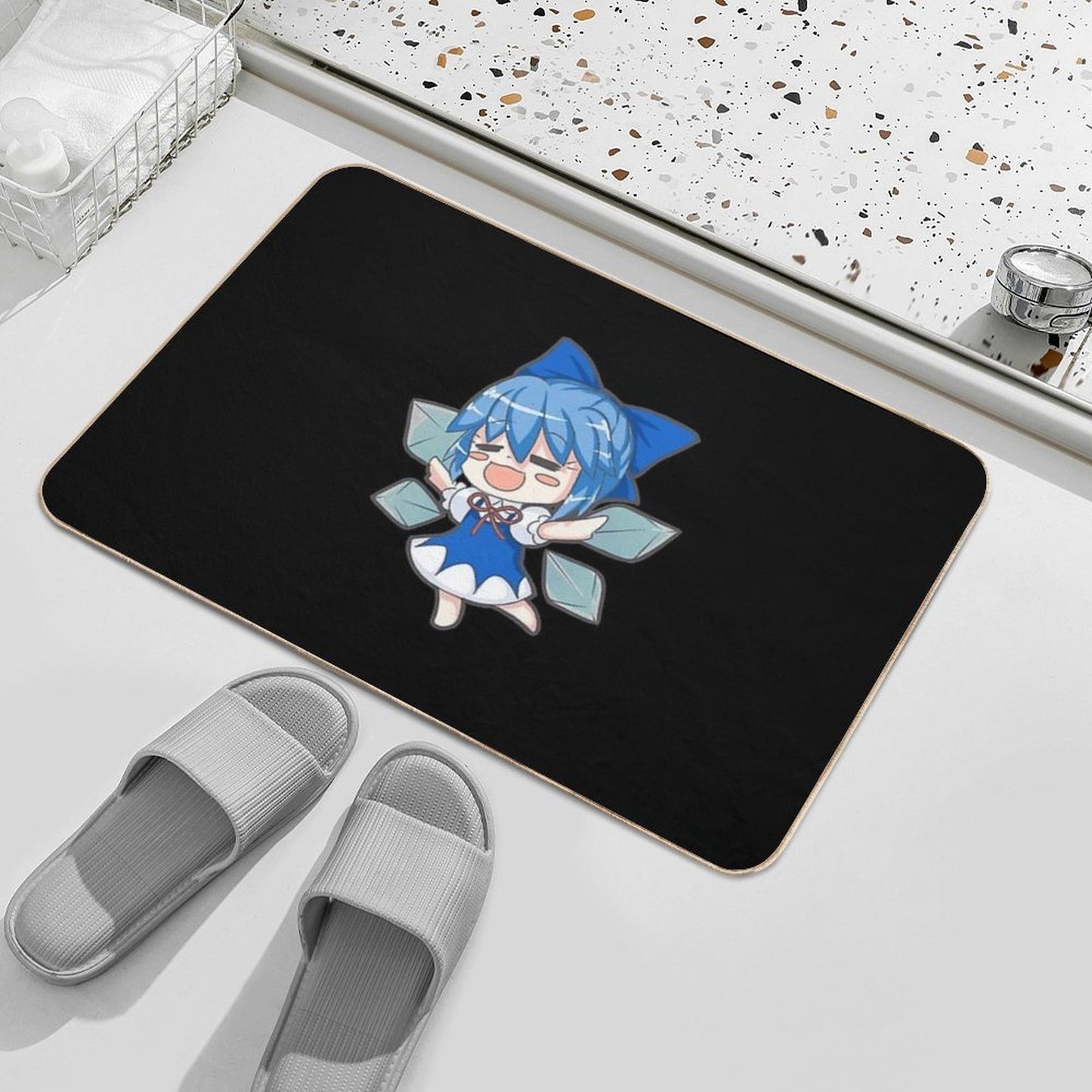 Cirno Blue Dirt-Trapping Bath Mat