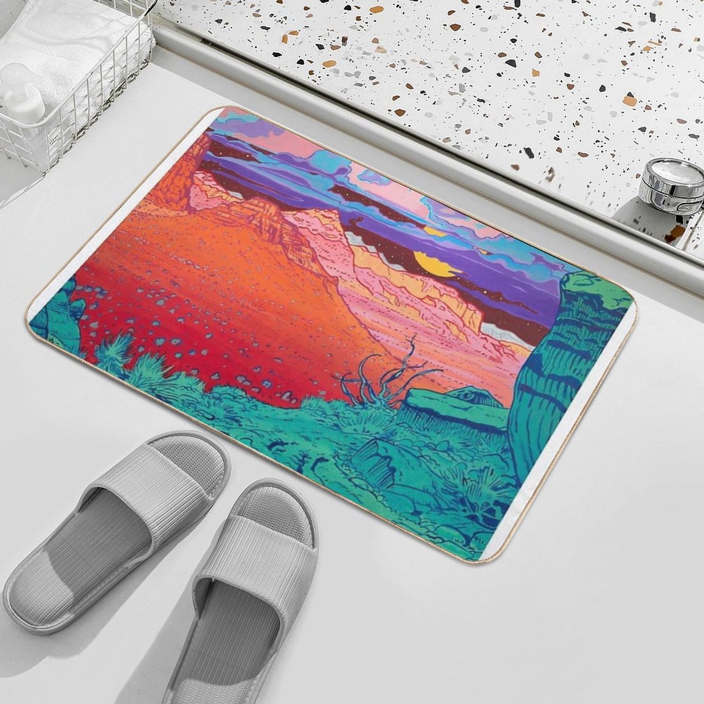 Pink Clouds Repositionable Bath Mat