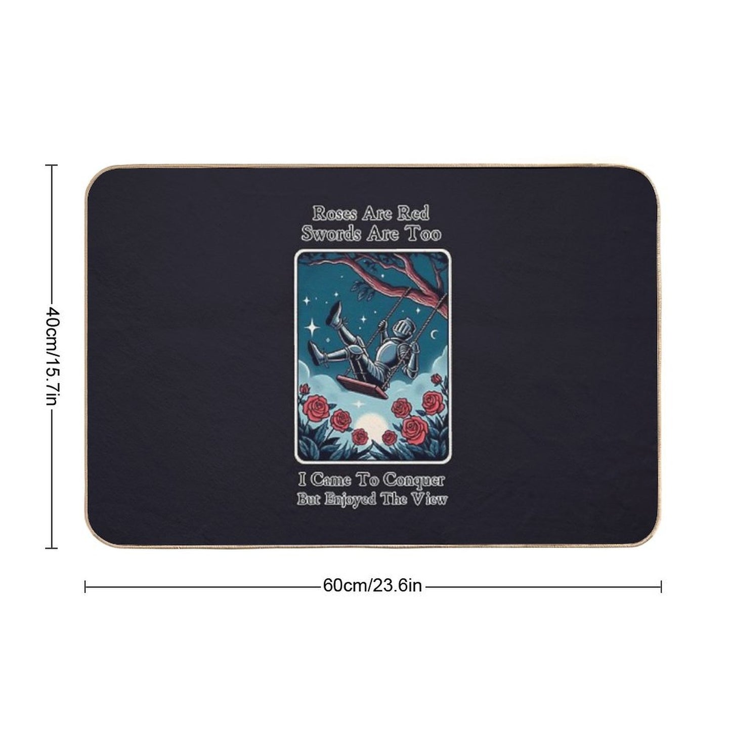 Roses Are Red, Swords Are Too - Tarot  Dirt-Trapping Bath Mat