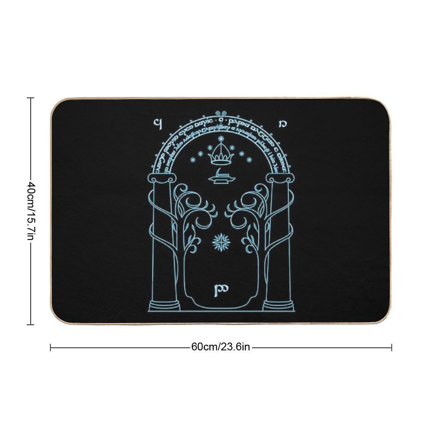 Gate to Moria - Light Blue Repositionable Bath Mat