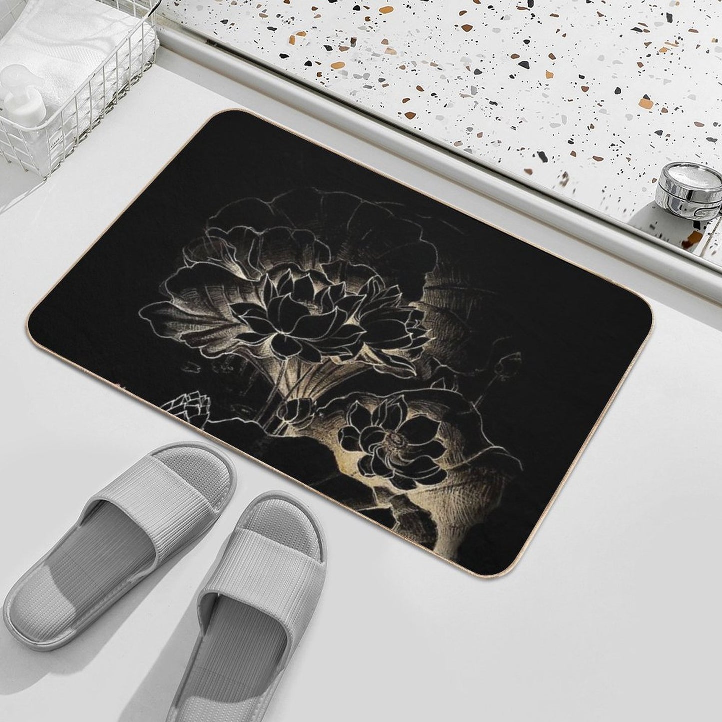 Gold Lotus High-Traffic Bath Mat