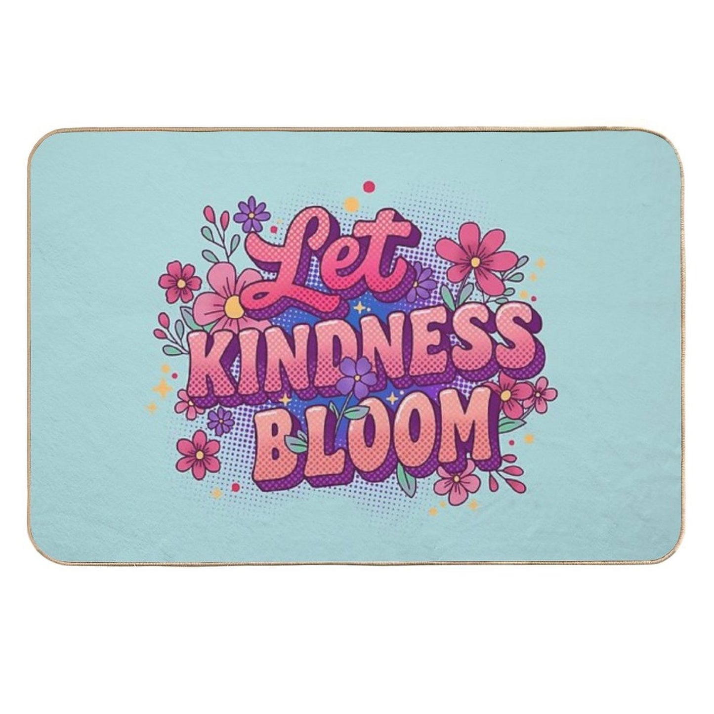 Let Kindness Bloom in Red Easy To Clean Bath Mat