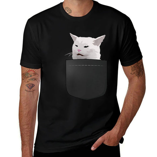 Woman Yelling at A Cat Meme Funny Cat In Pocket Gift  Wrinkle-resistant T-Shirt