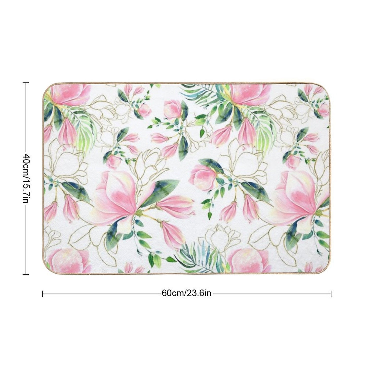 Peonies Easy To Clean Bath Mat