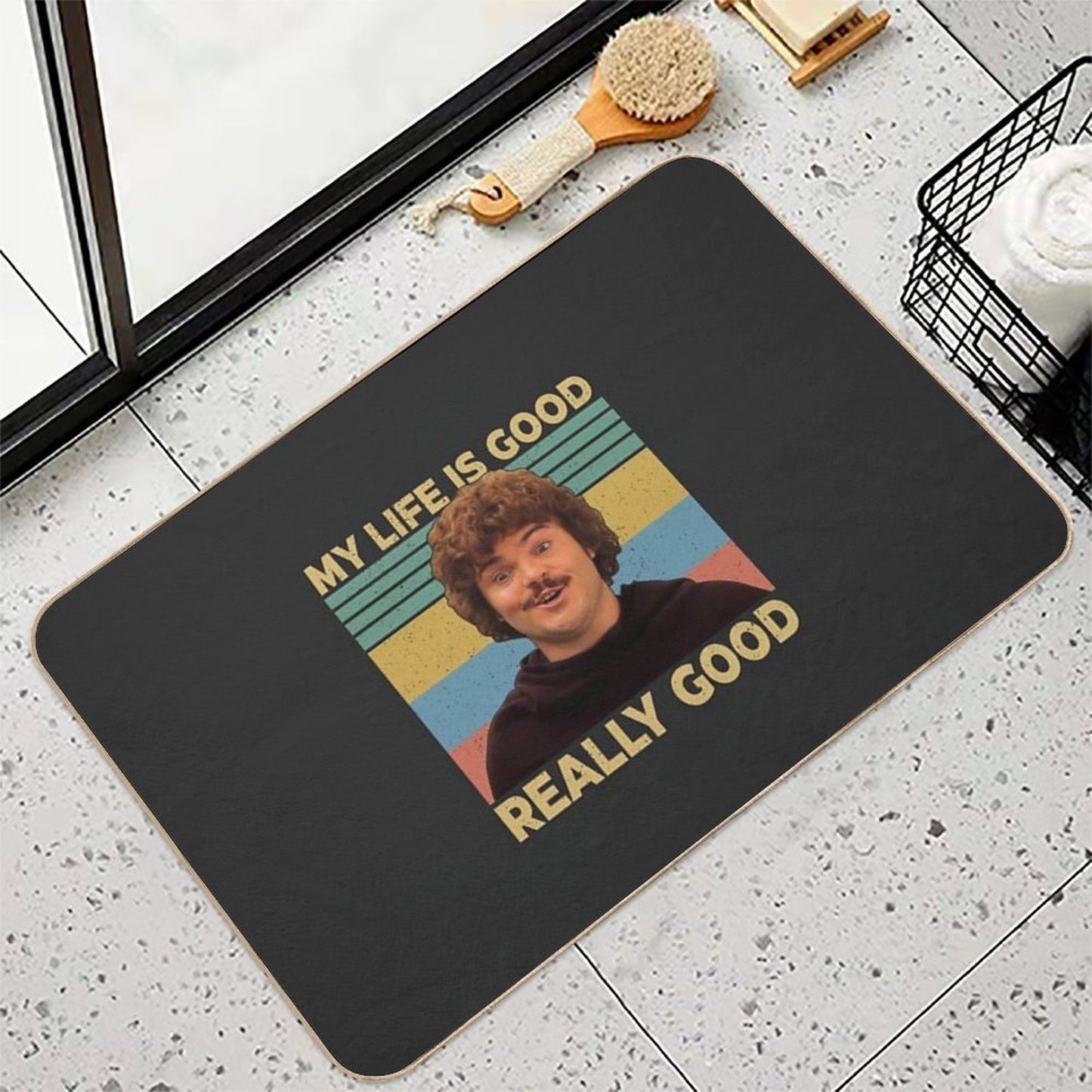 Nacho Libre Shirt My Life Is Good Really Good Vintage , Nacho Libre , Mexican Westler Shirt, Gift Tee For You And Your Friends Long-Lasting Bath Mat
