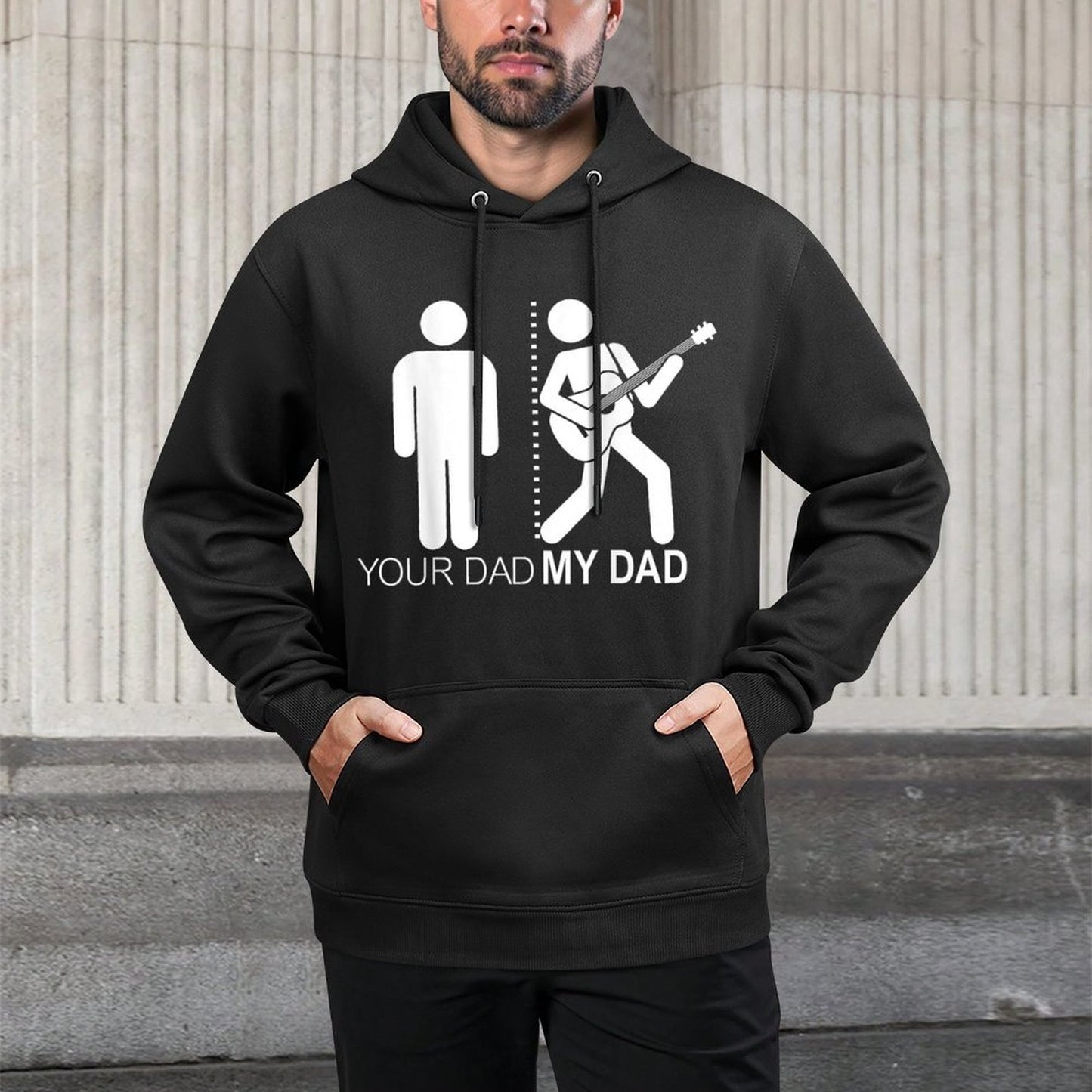 Your Dad My Dad Guitarist Artist Bass Guitar Dad Fathers Day Colorfast Hoodie