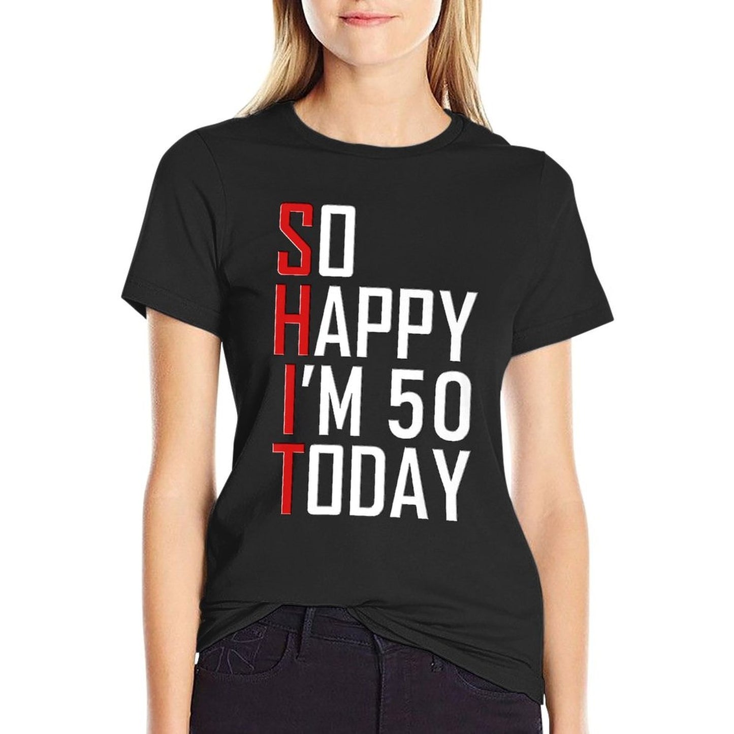 So Happy I'm 50 Funny 50th Birthday Gift Idea Hilarious 1969 Premium Fade-proof Color T-Shirt