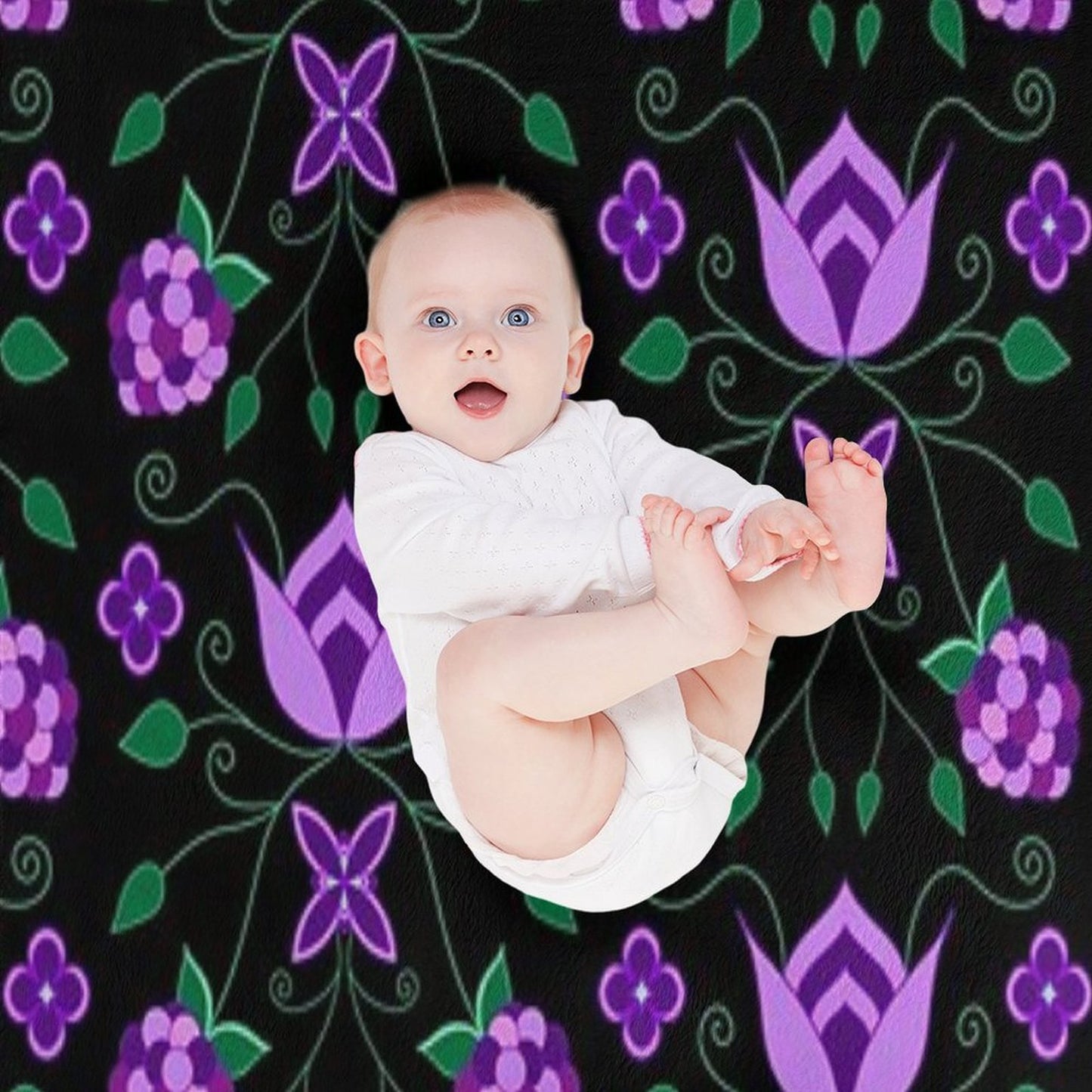 Purple Floral All-season Throw Blanket