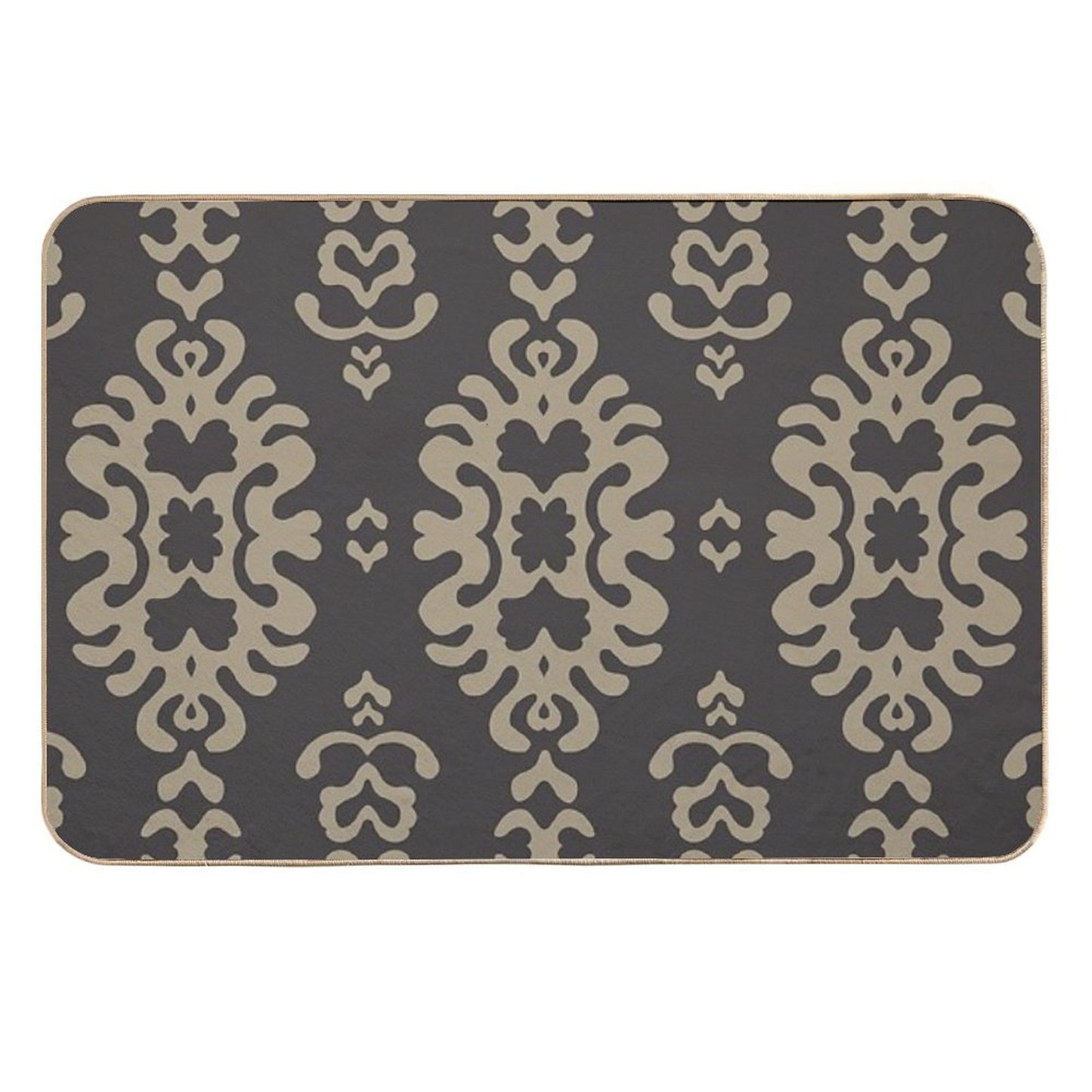 Black And White Papercut Damask Medallion Rapid-Drying Bath Mat
