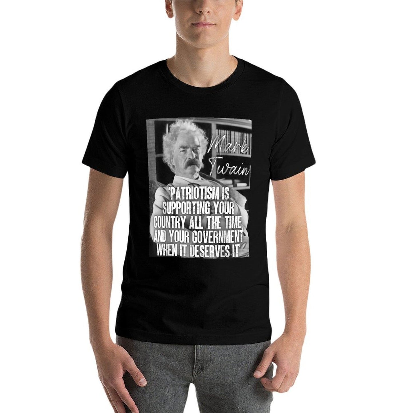 Mark Twain Quote Patriotism Supporting Country Government Soft T-Shirt