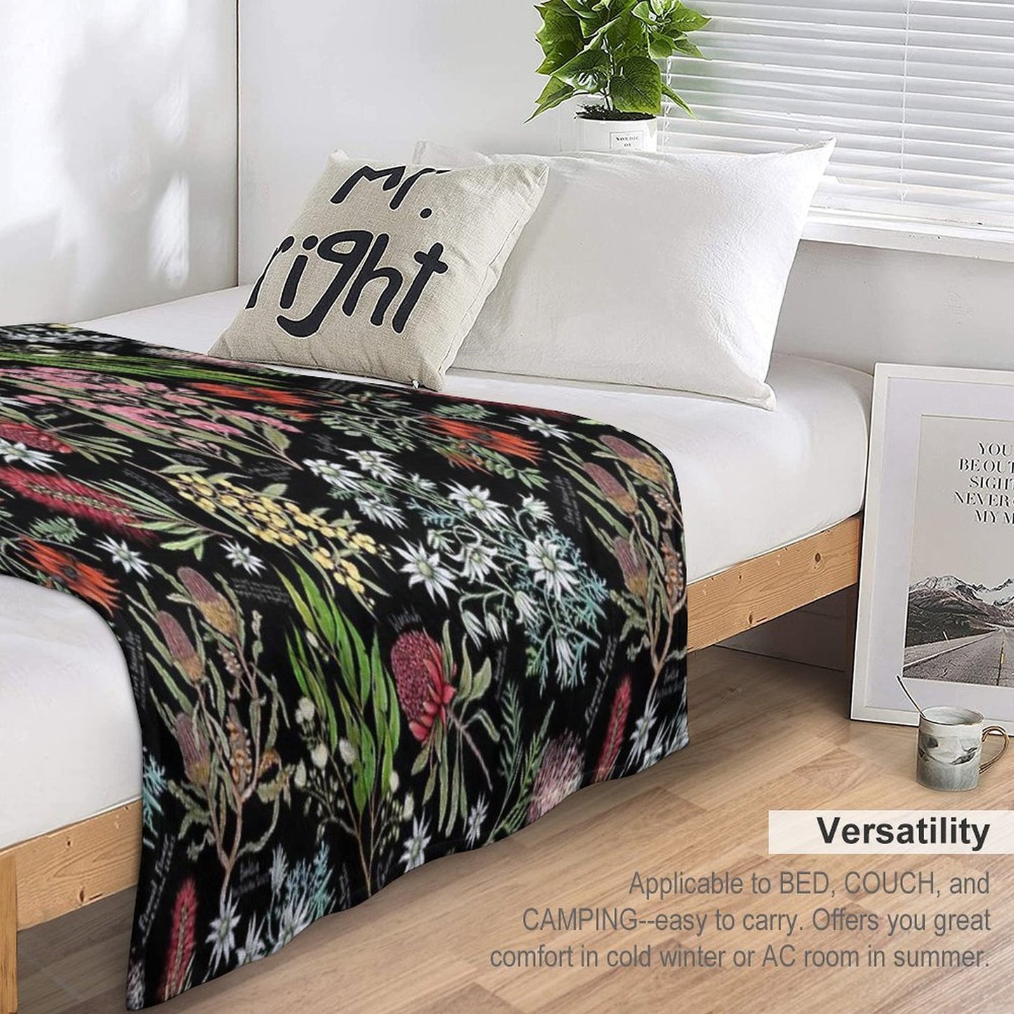 Australian Botanics - Jet Black Easy Care Throw Blanket