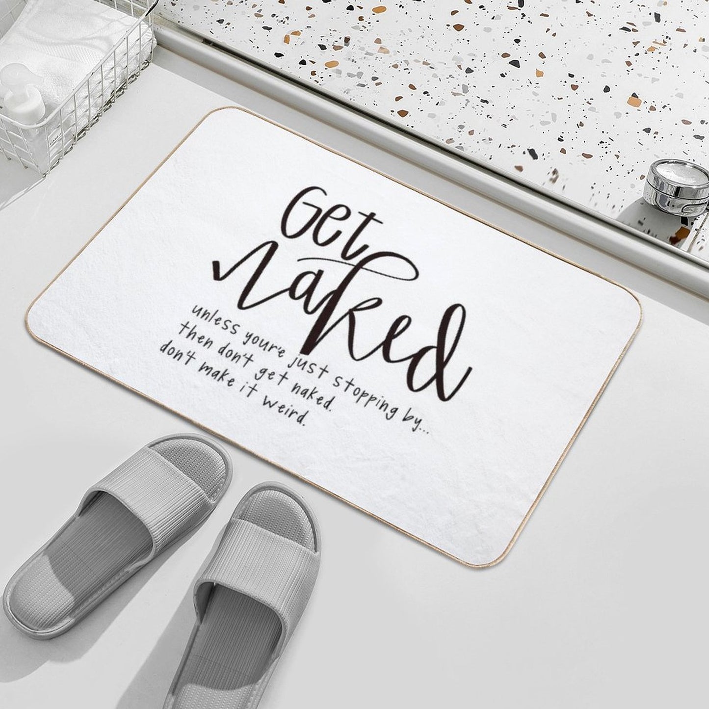 Get Naked Plain Bathroom Decor Multi-Purpose Bath Mat