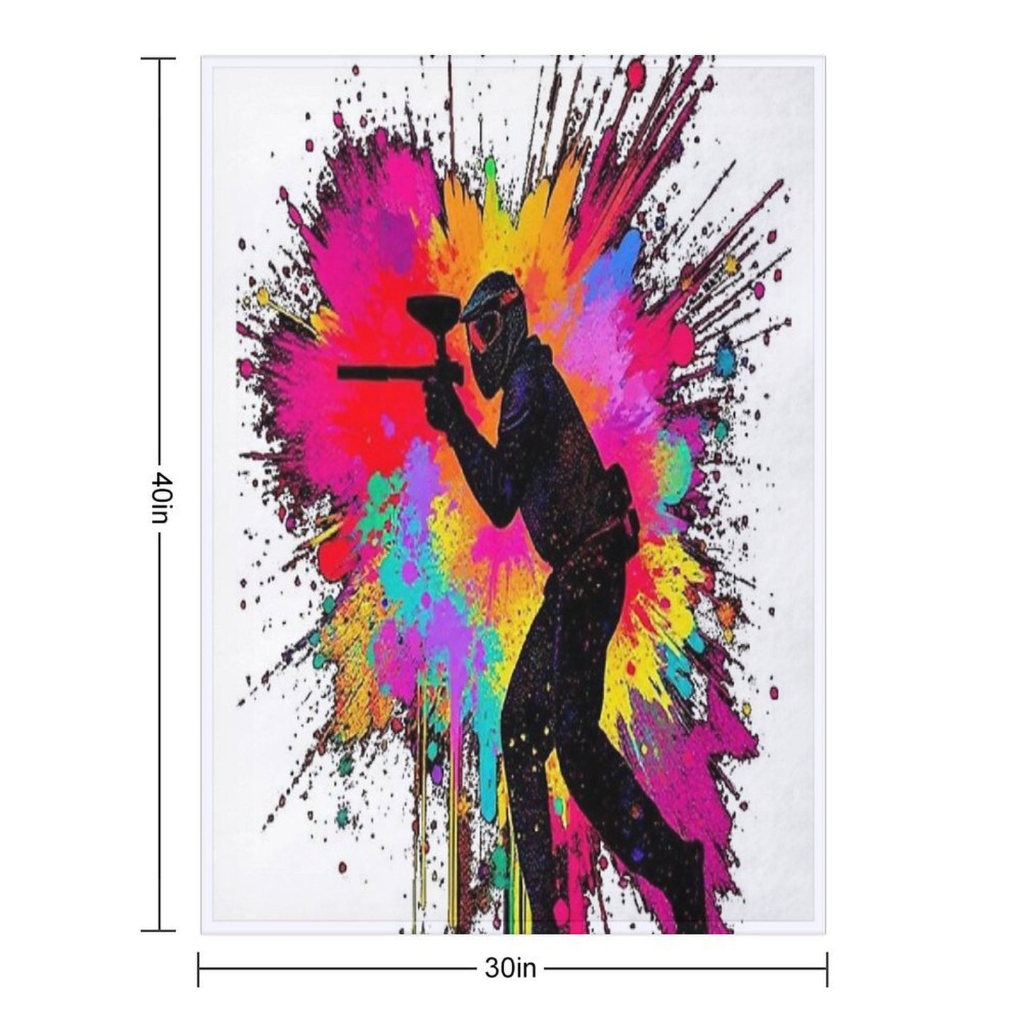 Paintball Logo Game Player Pop Art Graphic Easy Care Throw Blanket