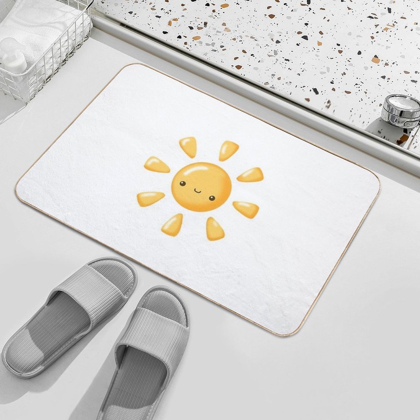 Kawaii Sun – Cheerful And Bright Cartoon Design Durable Bath Mat