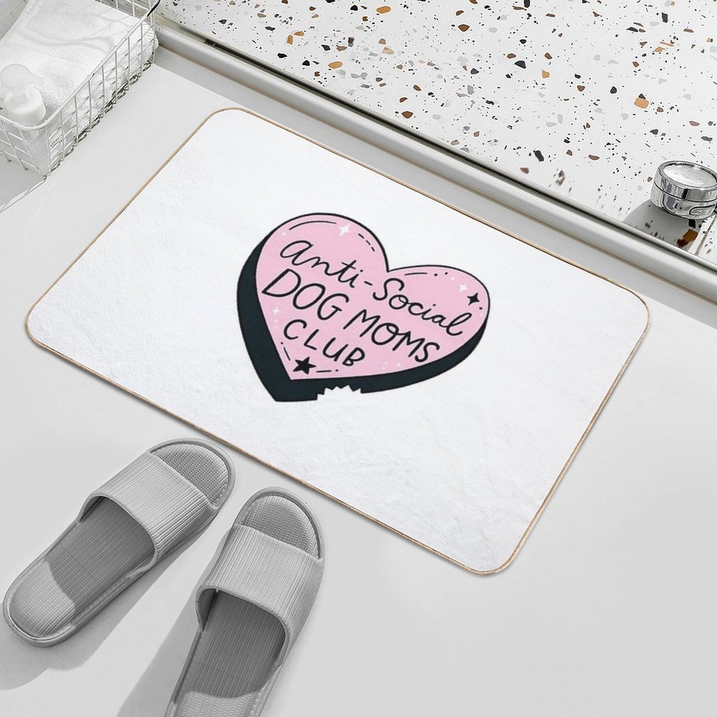 Anti-Social Dog Moms Club Repositionable Bath Mat