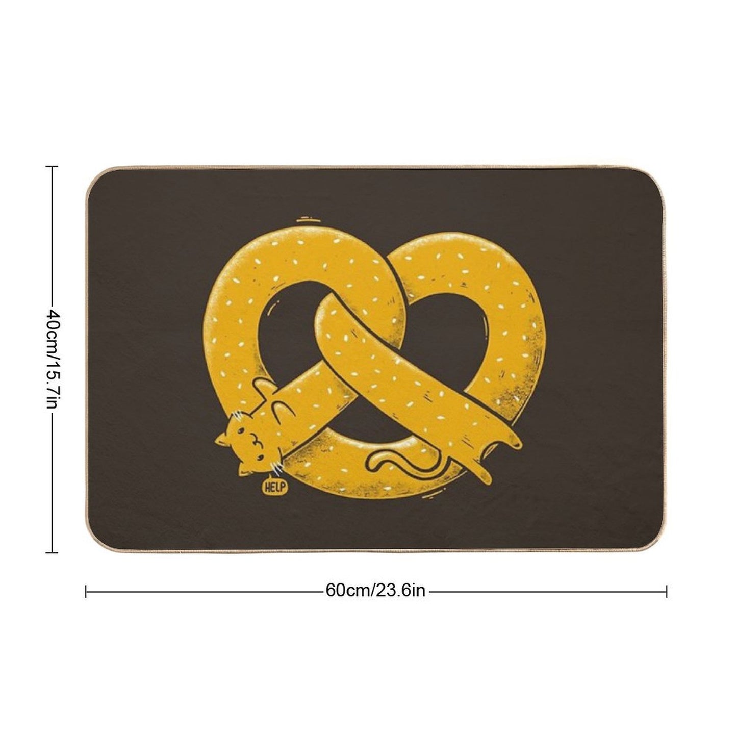 The Long Cat Is A Pretzel Toxin-Free Bath Mat