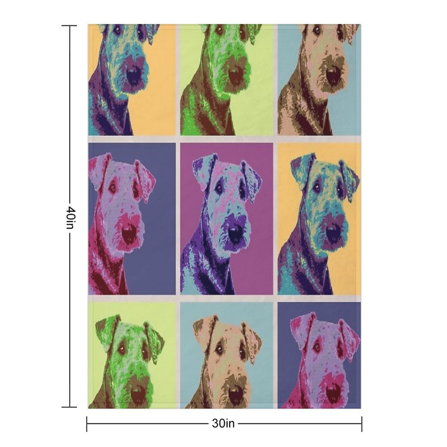 Airedale Terrier Pop Art Grid Premium Throw Blanket