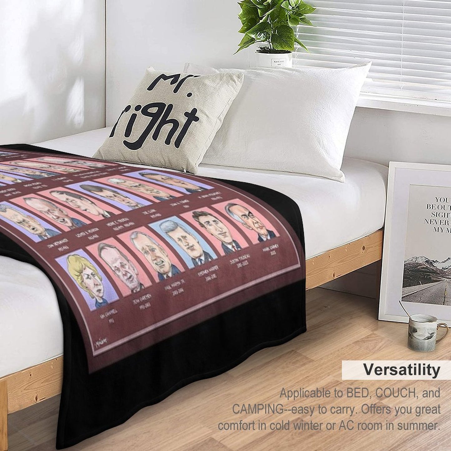 Canada's Prime Ministers (updated 2025) Easy Care Throw Blanket