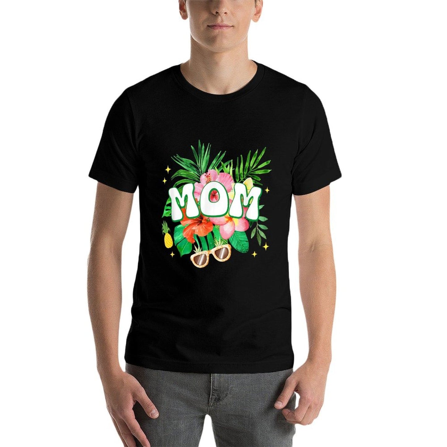 Mom Hawaii Birthday Party Family Aloha Hawaiian Floral Lightweight T-Shirt