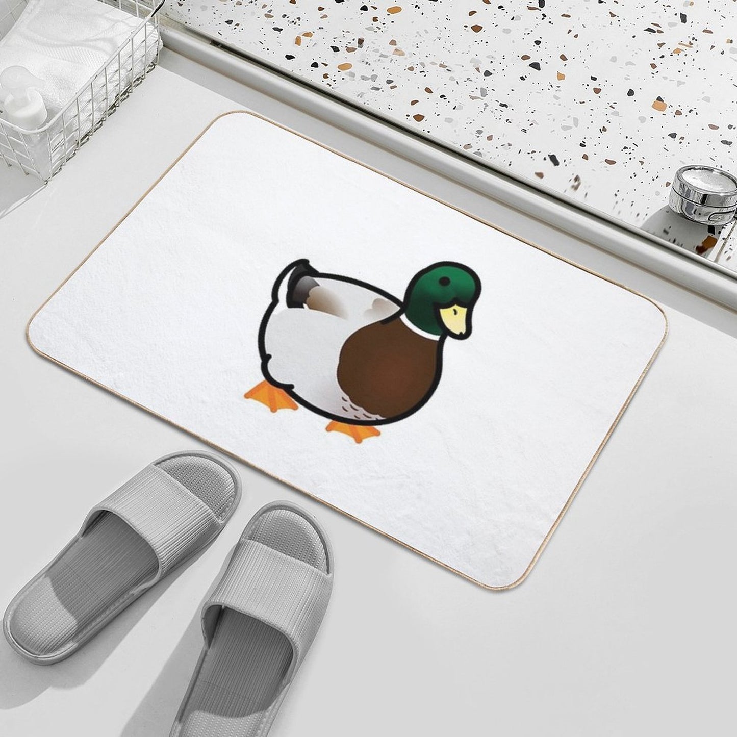 Chubby Mallard Duck Non-Slip Bath Mat