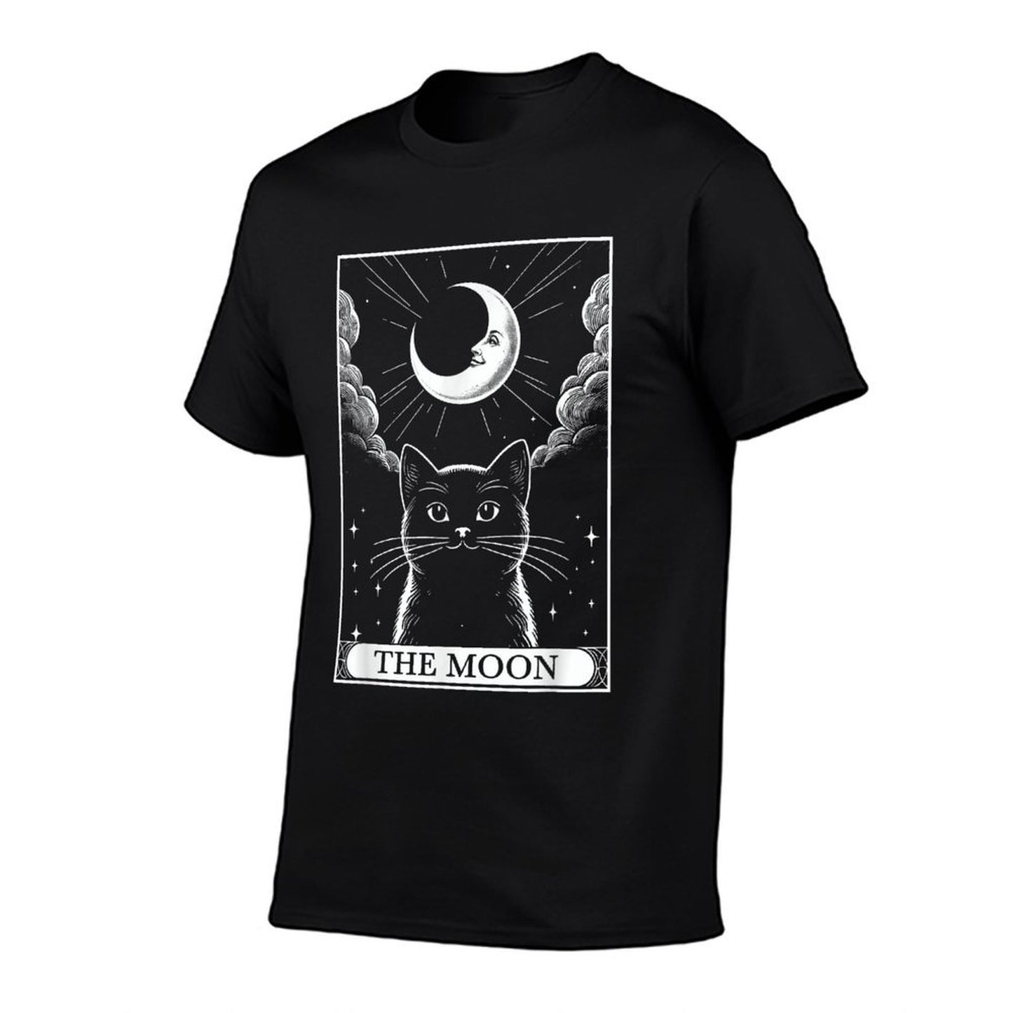 Tarot Card Vintage Crescent Moon Black Cat Mom Cat Lovers Versatile T-Shirt