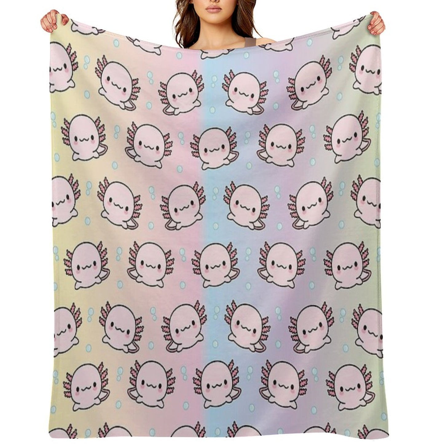 Cute Axolotl Premium Throw Blanket