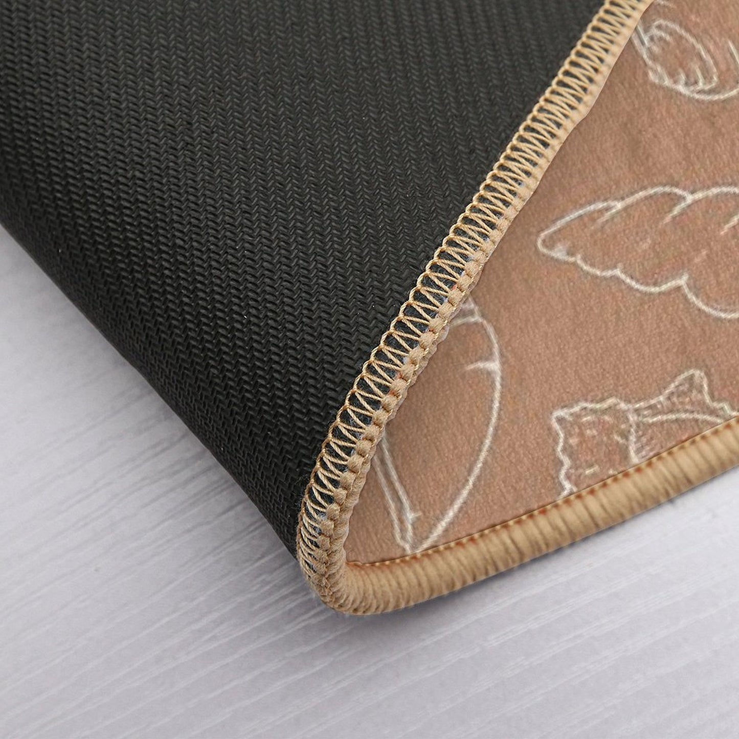 Seashell Outline on Sand Pattern Stain-Proof Bath Mat