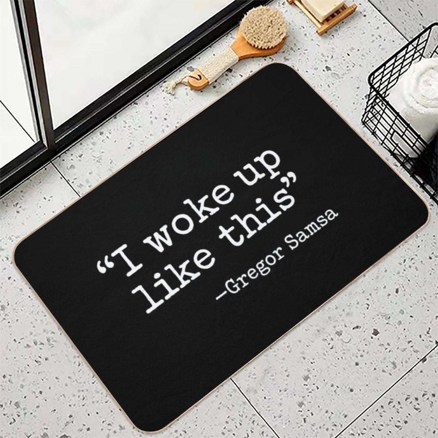I Woke Up Like This - Existentialism - Gregor Samsa - Kafka Metamorphosis - White Fade-Resistant Bath Mat