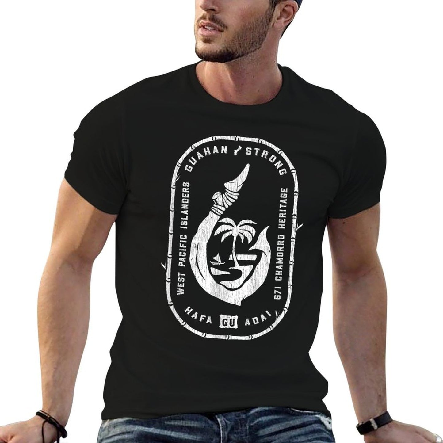 Vintage Chamorro Hook GU Seal - Guam Polyester Blend T-Shirt