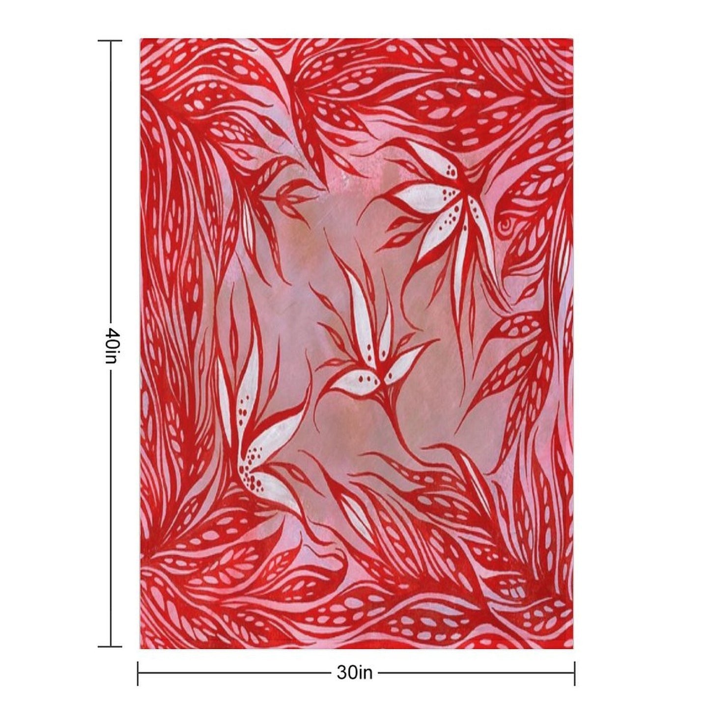 Red Coral Flowers Compact Throw Blanket
