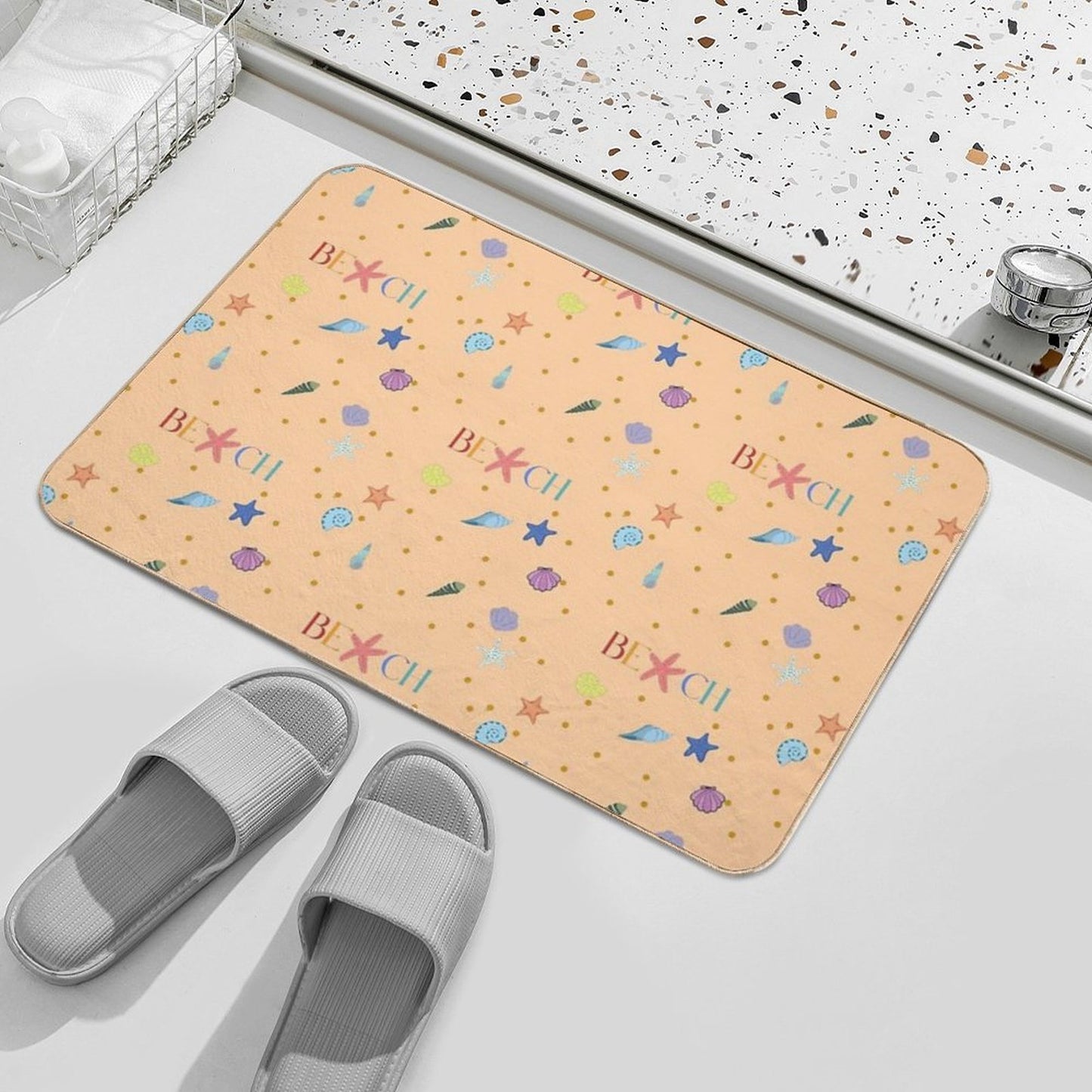 A Day on The Beach Easy Maintenance Bath Mat