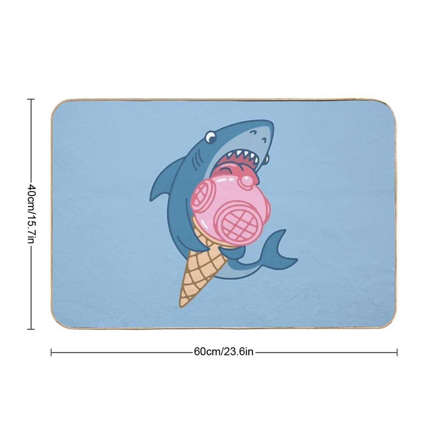 SHARK AND ICE CREAM Anti-Trip Bath Mat