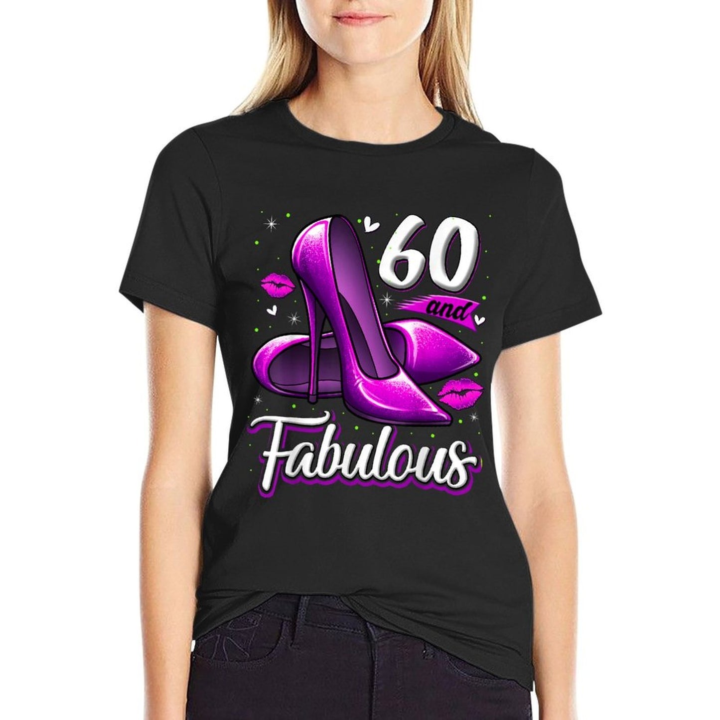 60 And Fabulous High Heels Stepping Into My 60th Birthday Trendy Pattern T-Shirt