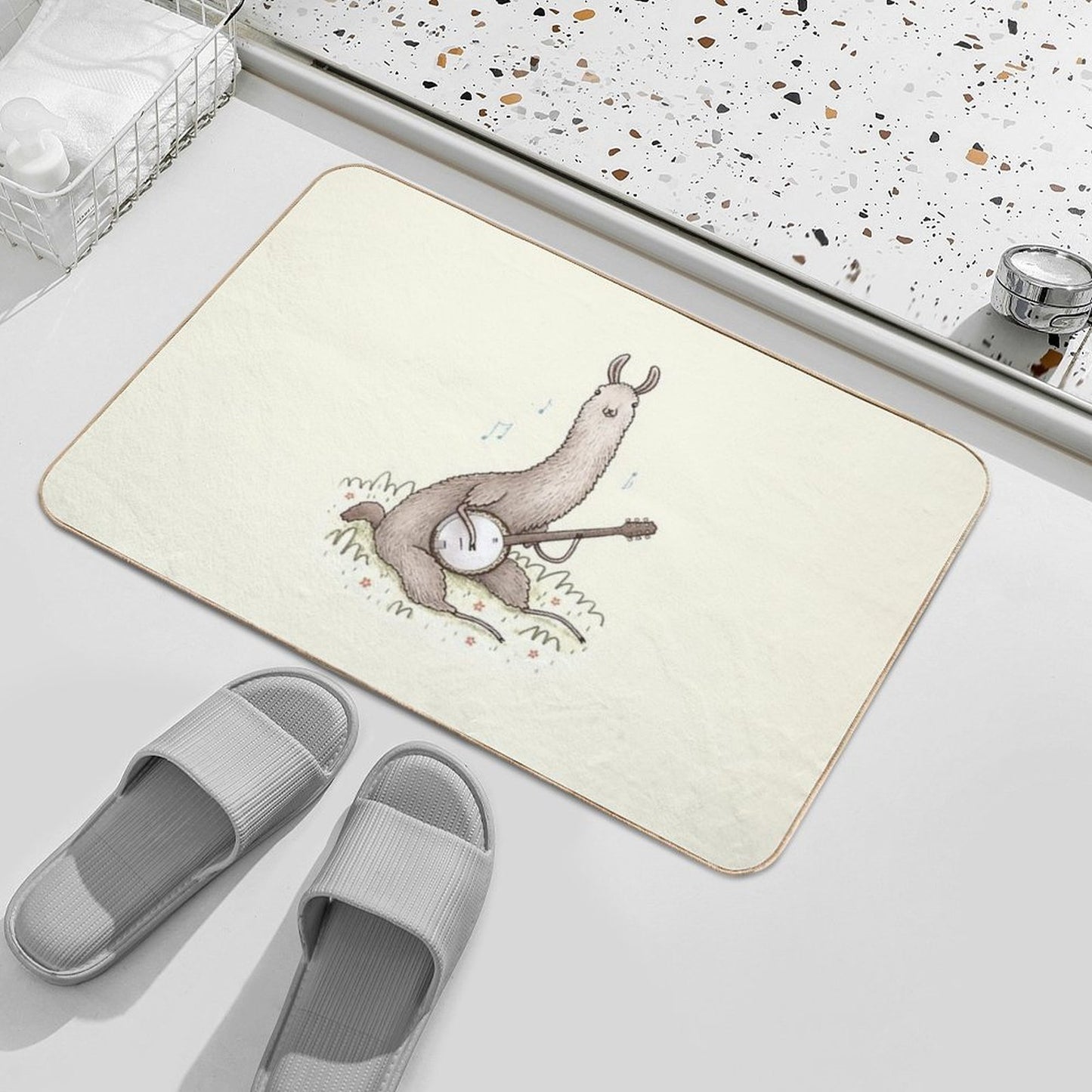 Banjo Llama Anti-Trip Bath Mat